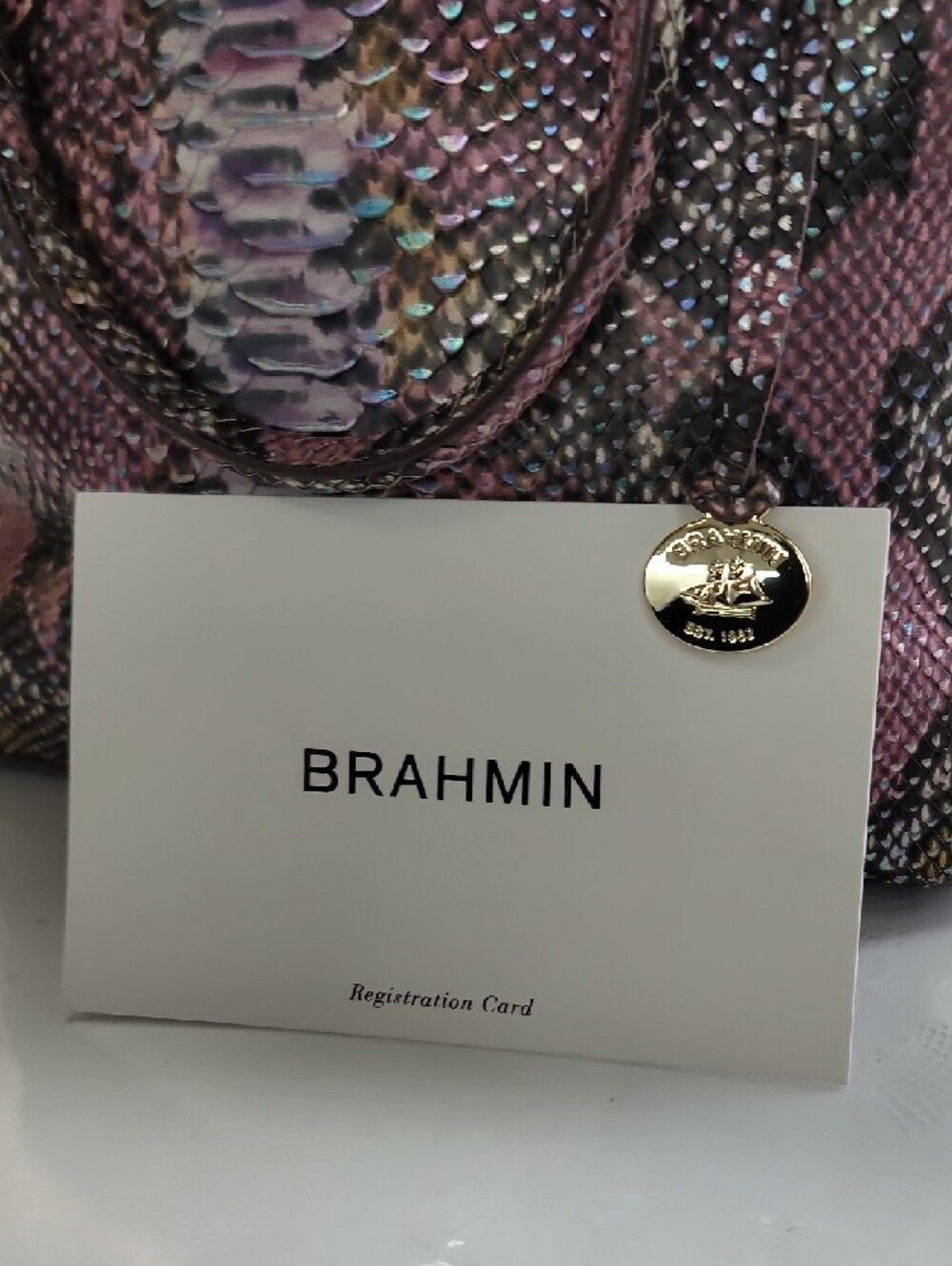Brahmin NEW Duxbury Medium Satchel In Berry Opal Seville - Picture 10 of 12